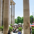 View of the courtyard cafe at the Palais de Tokyo